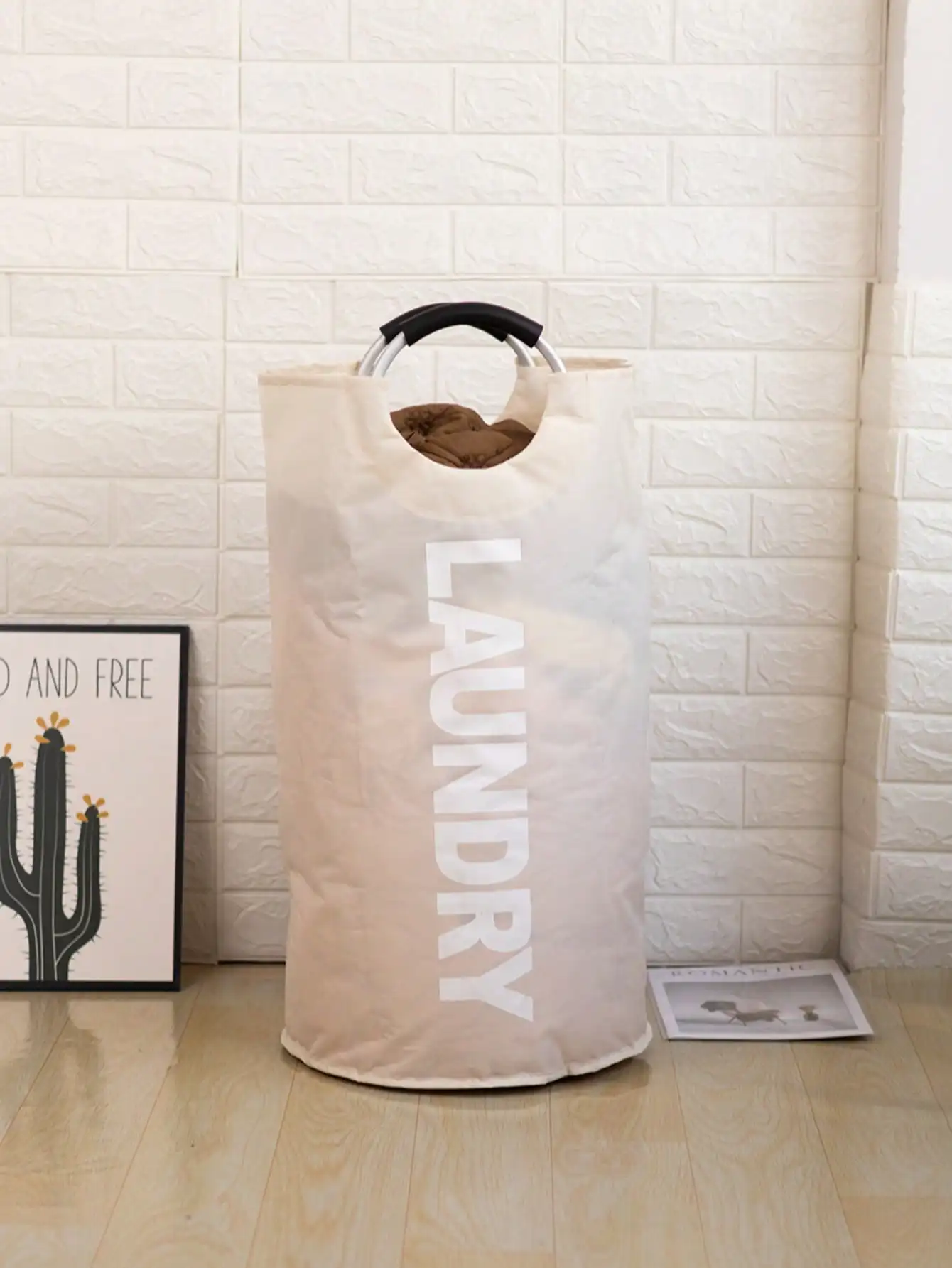 Large Capacity Laundry Basket Stylish Hamper with Soft Cushion Handle Foldable Multi-Purpose Storage for Bathroom Laundry Room - Image 9