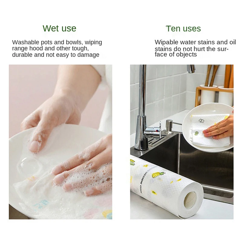 1 Roll Of Reusable Lazy Rags Bamboo Towels Wet And Dry For Kitchen Dishcloths Hand Towel Rolls Organic Dishwashing Cloth - Image 14