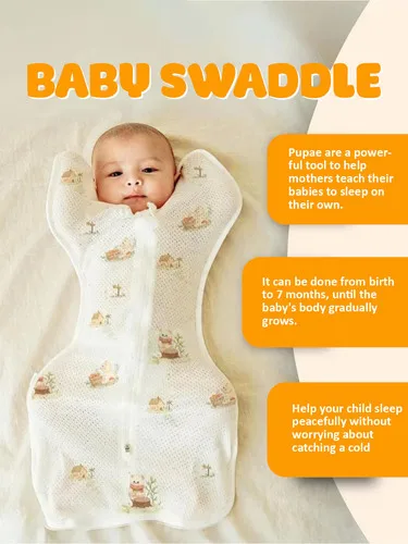 1pc Surrender-Style Baby Sleeping Bag- Dual Zipper Design, Soft and Breathable, Newborn Wearable Blanket with Bonus Hat - Image 9