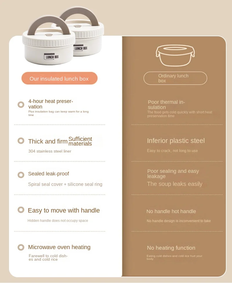 Lunch Box Portable Insulated Lunch Container Set Stackable Bento Stainless Steel Lunch Container - Image 15