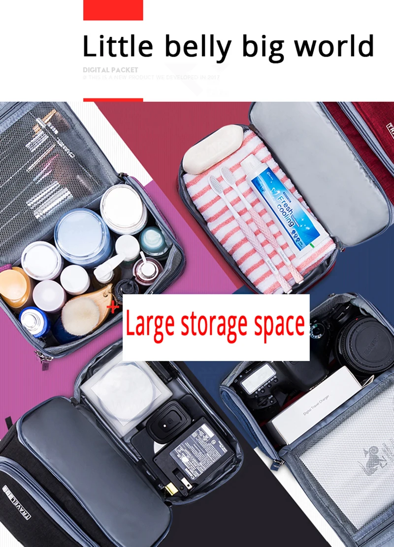 New Dry Wet Hanging Make Up Bag Oxford Travel Organizer Cosmetic Bags women's Necessaries Make Up Case Wash Toiletry Bag - Image 24