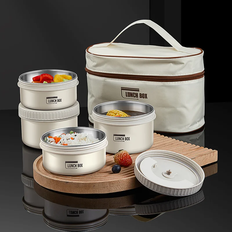 Lunch Box Portable Insulated Lunch Container Set Stackable Bento Stainless Steel Lunch Container - Image 11