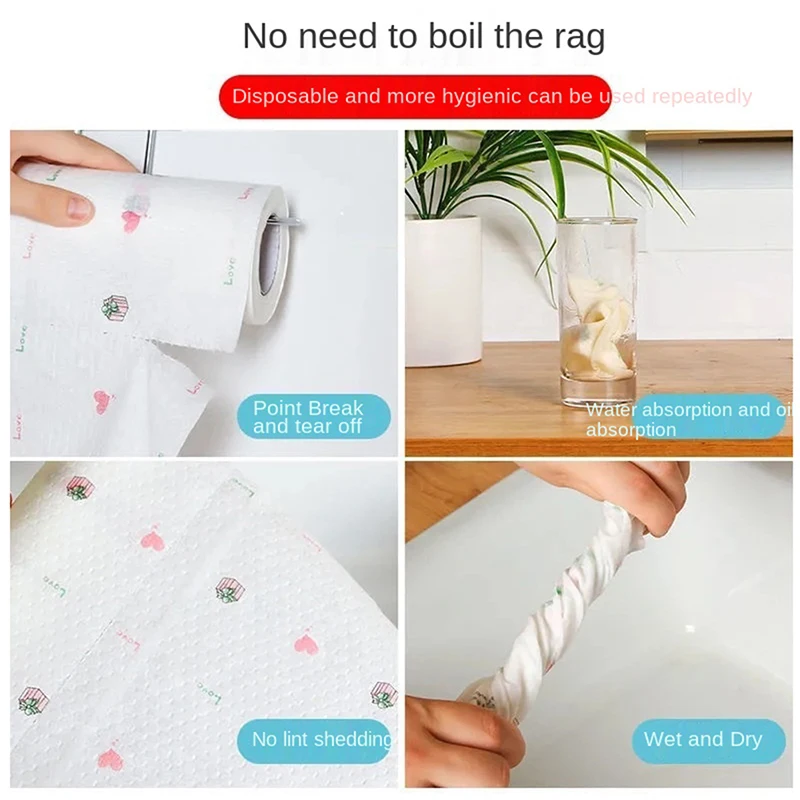 1 Roll Of Reusable Lazy Rags Bamboo Towels Wet And Dry For Kitchen Dishcloths Hand Towel Rolls Organic Dishwashing Cloth - Image 18