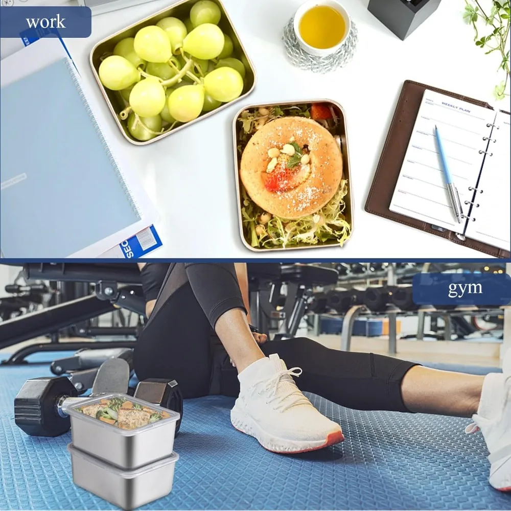Stainless Steel Food Containers with Lids Reusable Container For Snacks Food Storage Containers Storage Box for Office - Image 5