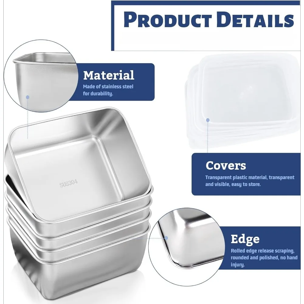 Stainless Steel Food Containers with Lids Reusable Container For Snacks Food Storage Containers Storage Box for Office - Image 2