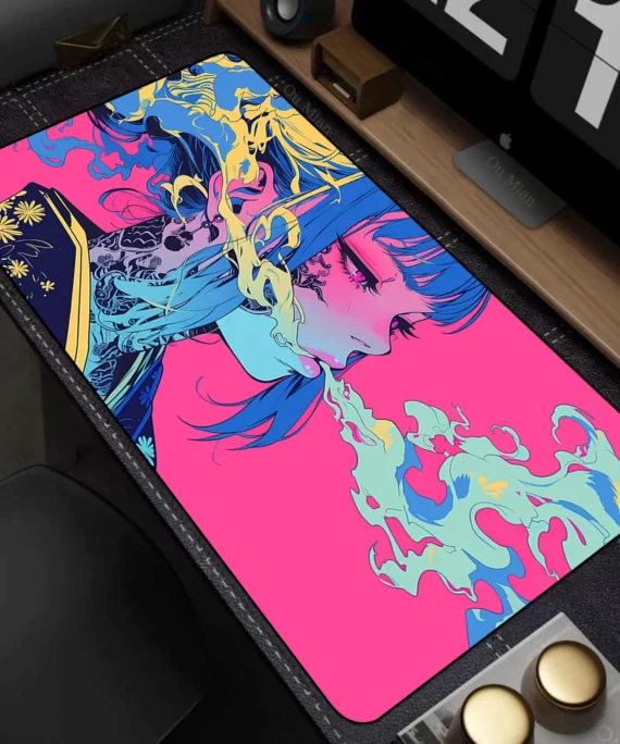 Large Desk Mat Kawaii Mousepad Cute Pink Anime Aesthetics Girl Mouse Pad Kawai XXL Gaming Deskmat Cool Girls Big Mouse Mat 90x40
