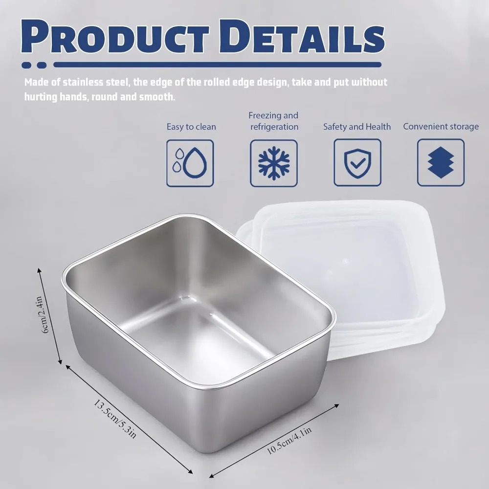 Stainless Steel Food Containers with Lids Reusable Container For Snacks Food Storage Containers Storage Box for Office - Image 6