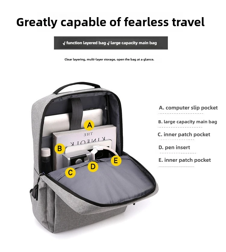 Support USB Charging Backpack Large Capacity Travelling Bag for Student Laptop Computer Case Women's Men's Business Backpack - Image 14
