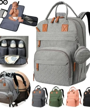 Diaper Bag Backpack Baby Essentials Travel Tote Multifunction Waterproof with Changing Station Pad Stroller Straps Big for Mommy