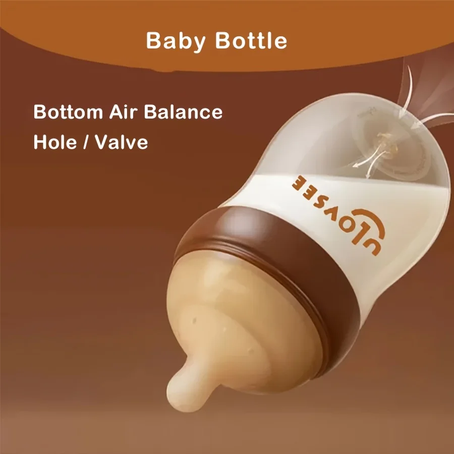 4oz,8oz High Borosilicate Glass Baby Bottles, Wide-Neck Feeding Bottle with Bottom Air Balance Hole/Valve, Glass Milk Bottle - Image 2