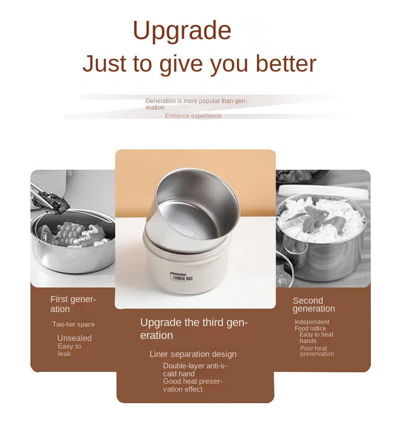 Lunch Box Portable Insulated Lunch Container Set Stackable Bento Stainless Steel Lunch Container - Image 12