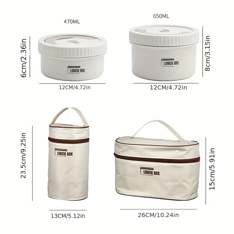 Lunch Box Portable Insulated Lunch Container Set Stackable Bento Stainless Steel Lunch Container - Image 13