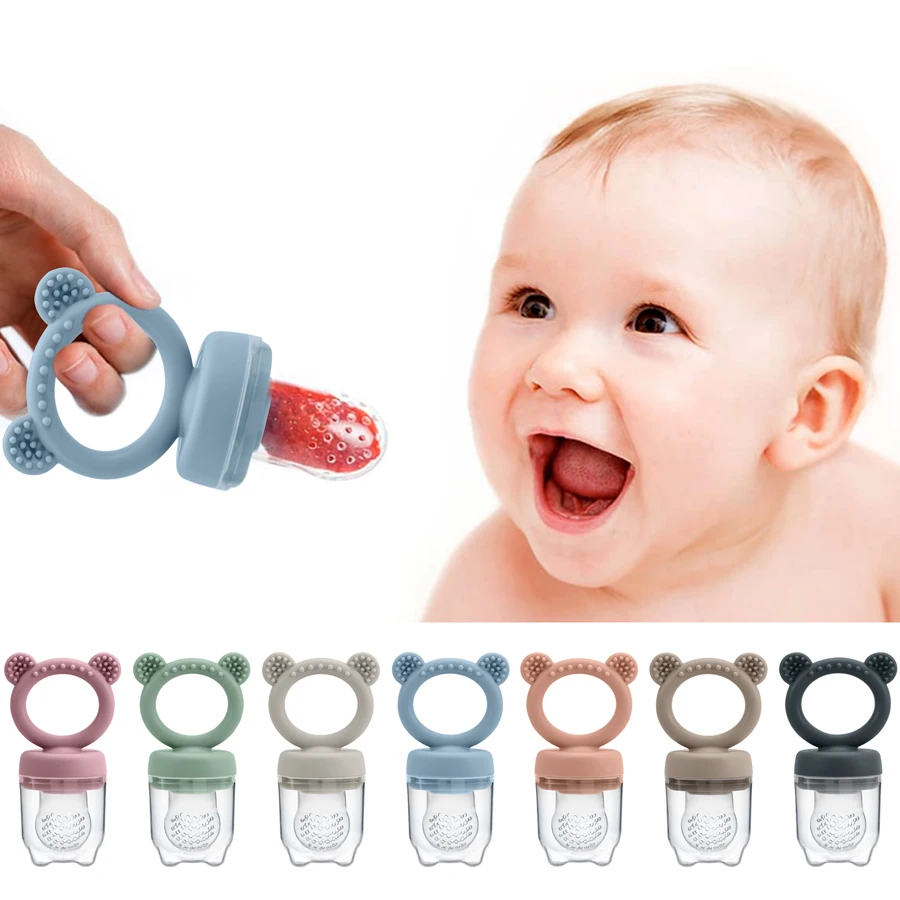 Baby Pacifier Fruit Feeder With Cover Silicone Newborn Nipple Fresh Fruit Food Vegetable Feeding Soother Baby Teether Toys