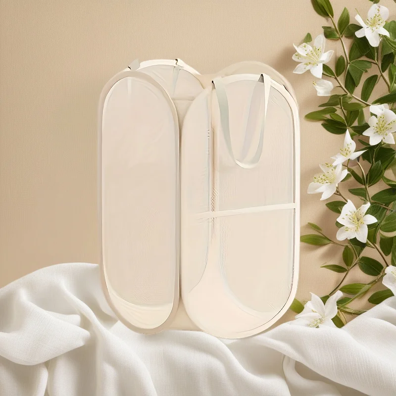 Large Capacity Toy Storage Basket Transparent Fabric Organizer with Divided Compartments Ideal for Living Bedroom Organization - Image 8