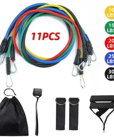11 Pcs/Set TPE Resistance Band Set Fitness Band Pull Rope Elastic Training Band Handles Carry Bag Legs Ankle Straps