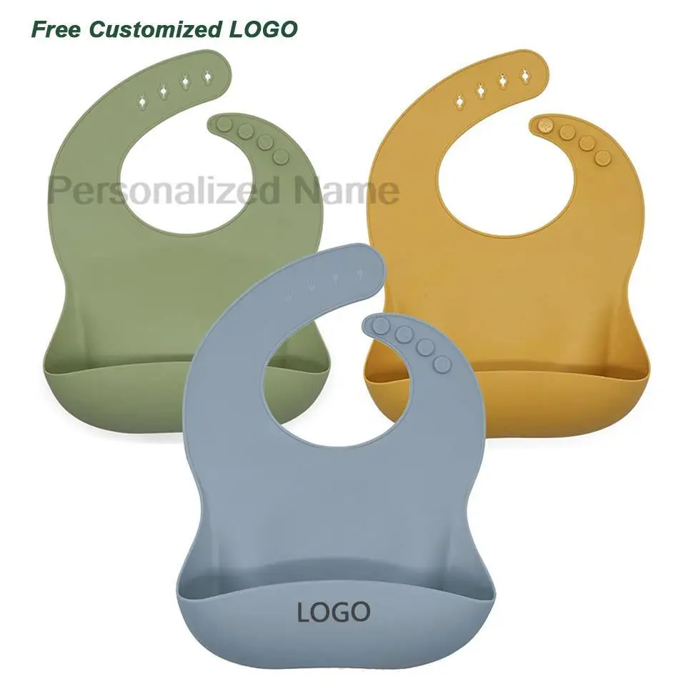 Silicone Baby Bib for Babies & Toddlers Waterproof Silicone Bibs Soft With Food Catcher Pocket for Boys & Girls Free Custom Logo - Image 17