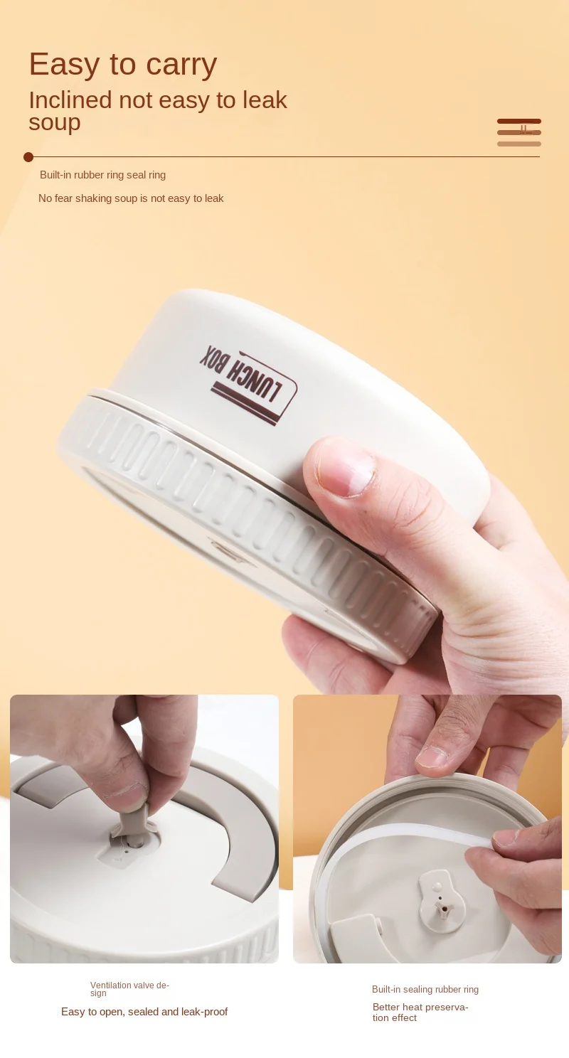 Lunch Box Portable Insulated Lunch Container Set Stackable Bento Stainless Steel Lunch Container - Image 18