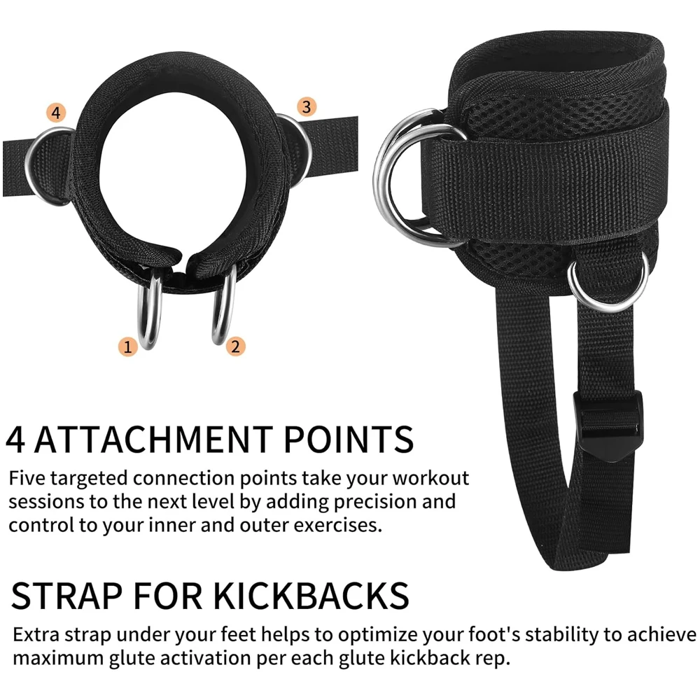 1PCS/2PCS Ankle Straps for Cable Machines Kickbacks - Adjustable Comfort Ankle Cable Attachments for Gym Ankle Cuff Women Men - Image 16