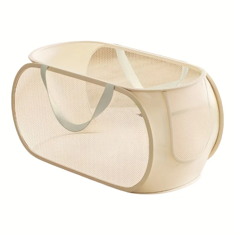 Large Capacity Toy Storage Basket Transparent Fabric Organizer with Divided Compartments Ideal for Living Bedroom Organization - Image 5