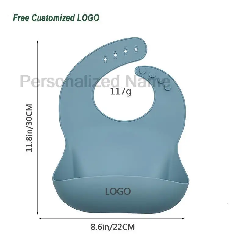 Silicone Baby Bib for Babies & Toddlers Waterproof Silicone Bibs Soft With Food Catcher Pocket for Boys & Girls Free Custom Logo - Image 4