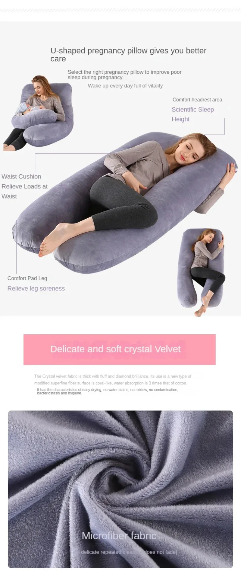Cotton Pregnant Pillow U Shape Pillow for Pregnant Women Breastfeeding Cushion Maternity Sleeping Waist Pillow Pregnancy Cushion - Image 26
