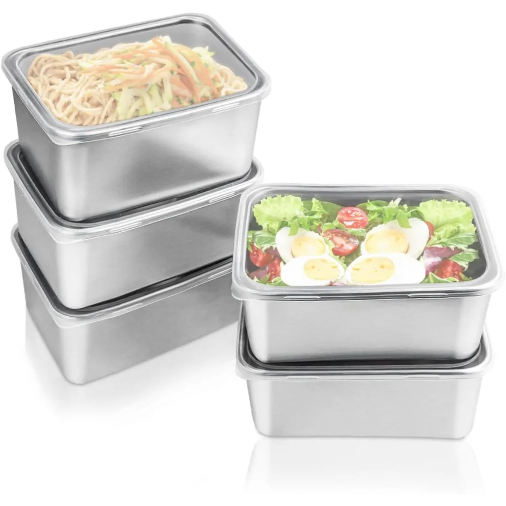 Stainless Steel Food Containers with Lids Reusable Container For Snacks Food Storage Containers Storage Box for Office